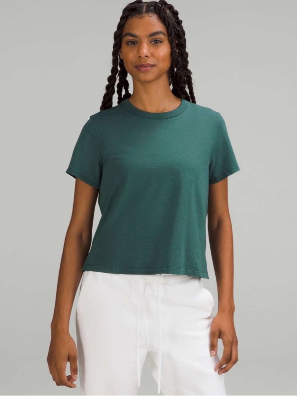 Lululemon Classic-Fit Cotton-Blend T-Shirt Green Jasper Size 8
